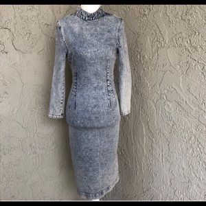 WARE VINTAGE DENIM DISTRESSED DRESS